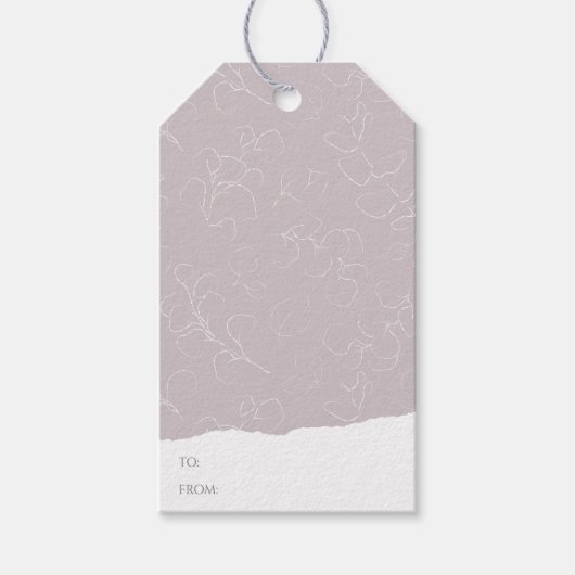 Elegante Witte Bloemrijke Bruiloftsfeest Bruiloft Cadeaulabel (Voorkant)