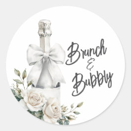 Elegante witte bloemstuk brunch en bubbels sticker
