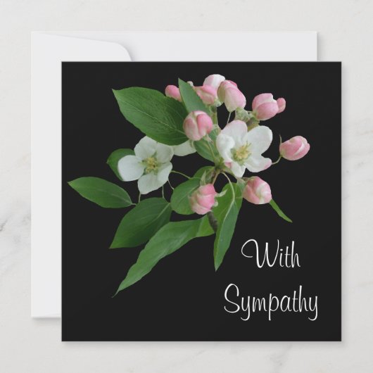 Elegante witte bloesem bloem fijne kunst sympathie kaart (Voorkant)