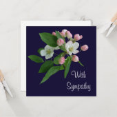 Elegante witte bloesem bloem fijne kunst sympathie kaart (Voorkant / Achterkant in situ)