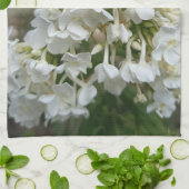 Elegante Witte Bloesem Bloemige Keukenhanddoek (Gevouwen)