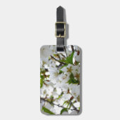 Elegante witte bloesem foto bagagelabel (Voorkant verticaal)