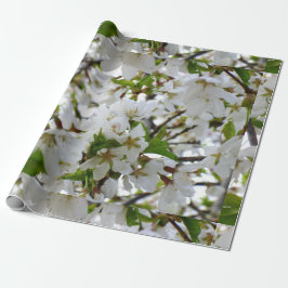 Elegante witte bloesem foto cadeaupapier