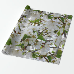 Elegante witte bloesem foto cadeaupapier