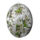 Elegante witte bloesem foto dartbord (Voorkant Rechts)
