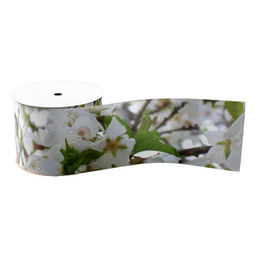 Elegante witte bloesem foto grosgrain lint (Spoel)