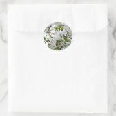 Elegante witte bloesem foto ronde sticker (Tas)