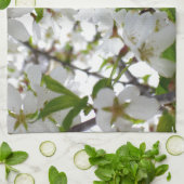 Elegante witte bloesem foto theedoek (Gevouwen)