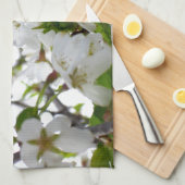 Elegante witte bloesem foto theedoek (Quarter Fold)