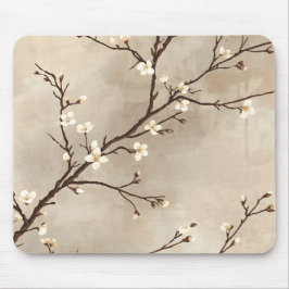 Elegante Witte Bloesem Minimale Tak Muismat