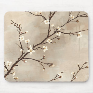 Elegante Witte Bloesem Minimale Tak Muismat