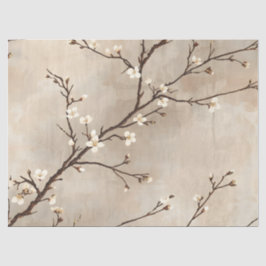 Elegante Witte Bloesem Minimale Tak Tissuepapier