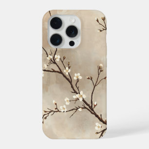 Elegante Witte Bloesem Minimalistische Tak iPhone 15 Pro Case