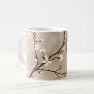 Elegante Witte Bloesem Minimalistische Tak Koffiemok