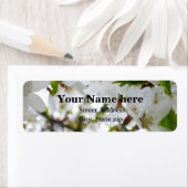 Elegante witte bloesem witte bloeiende boom etiket (Insitu)