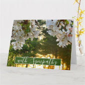 Elegante witte bloesemknoppen van bomen bij zonsop kaart (Gele Bloem)