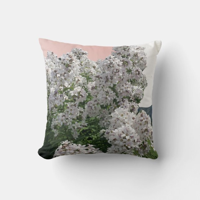 Elegante witte bloesems kussen (Voorkant)