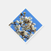 Elegante witte bloesems servet (Hoek)