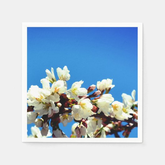 Elegante witte bloesems servet (Voorkant)
