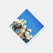 Elegante witte bloesems servet (Hoek)