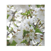 Elegante witte bloesems witte bloemen witte bloeme notitieblok (Voorkant)