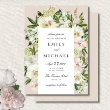 Elegante witte blozende pioenrozen tuin trouwdag