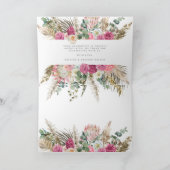 Elegante witte Boheemse Bloemen Dank u kaart (Binnen)