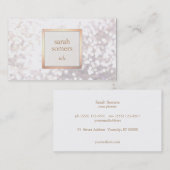 Elegante witte bokeh glitter chique gouden plaque visitekaartje (Voorkant / Achterkant)