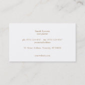 Elegante witte bokeh glitter chique gouden plaque visitekaartje (Achterkant)