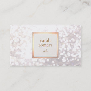 Elegante witte bokeh glitter chique gouden plaque visitekaartje