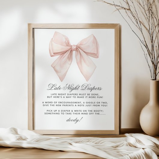 Elegante witte boog late night luiers Baby shower Poster