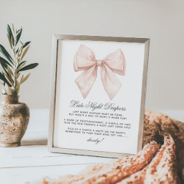 Elegante witte boog late night luiers Baby shower Poster