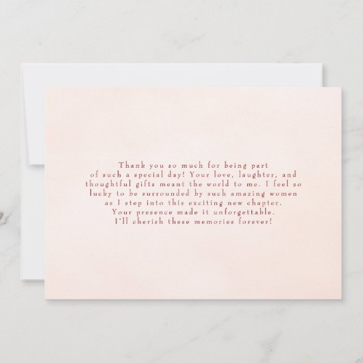 Elegante witte boog Prosecco Vrijgezellenfeest Dan Bedankkaart (Achterkant)