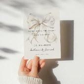 Elegante witte boog sla de datum op met foto save the date