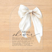 Elegante witte boog Vrijgezellenfeest Chic Cream Acryl Uitnodigingen (Voorkant)