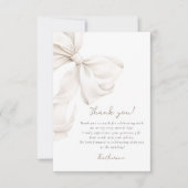 Elegante witte boog Vrijgezellenfeest dank u kaart (Voorkant)