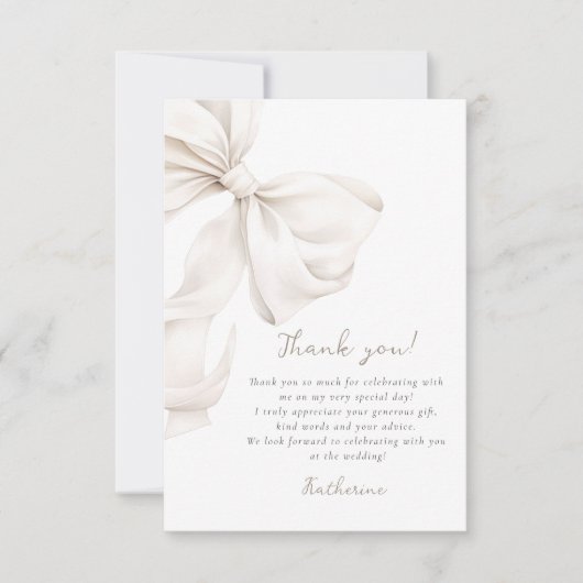 Elegante witte boog Vrijgezellenfeest dank u kaart (Voorkant)