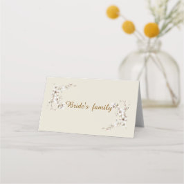 Elegante Witte Botanische Bloem Ivoor Trouwfeest Plaatskaartje