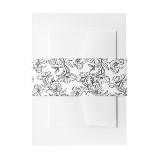 Elegante witte botanische bloemenbruiloft uitnodigingen wikkel (Voorkant Voorbeeld)