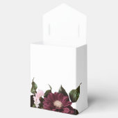 Elegante witte Bourgondische bloemenbruiloft Bedankdoosjes (Geopend)