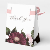 Elegante witte Bourgondische bloemenbruiloft Bedankdoosjes (Achterkant)