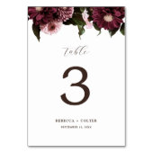 Elegante witte Bourgondische bloemenbruiloft Kaart (Achterkant)