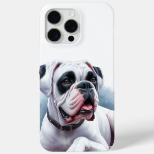 Elegante witte Boxerhond – Aquarel stijl iPhone 15 Pro Max Hoesje