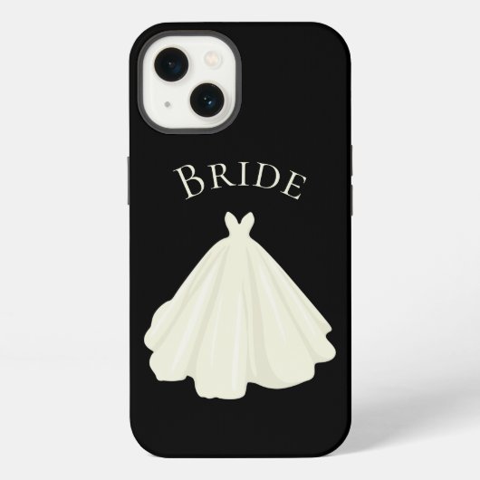 Elegante witte bruidsjurk typografie trouw iPhone hoesje (Achterkant)
