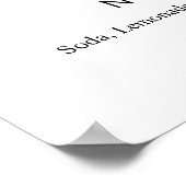 Elegante witte bruiloft bar menu poster (Hoek)