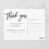 Elegante witte bruiloft Bedankt Script Briefkaarte Briefkaart (Achterkant)