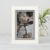 Elegante witte bruiloft Bewaar de datum Kaart (Staand voorkant)