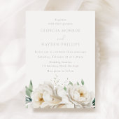 Elegante witte bruiloft bloemen bruiloft uitnodigi kaart