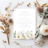 Elegante witte bruiloft bloemen bruiloft uitnodigi kaart