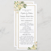 Elegante witte bruiloft ceremonie programma Waterv Programmakaart (Voorkant / Achterkant)